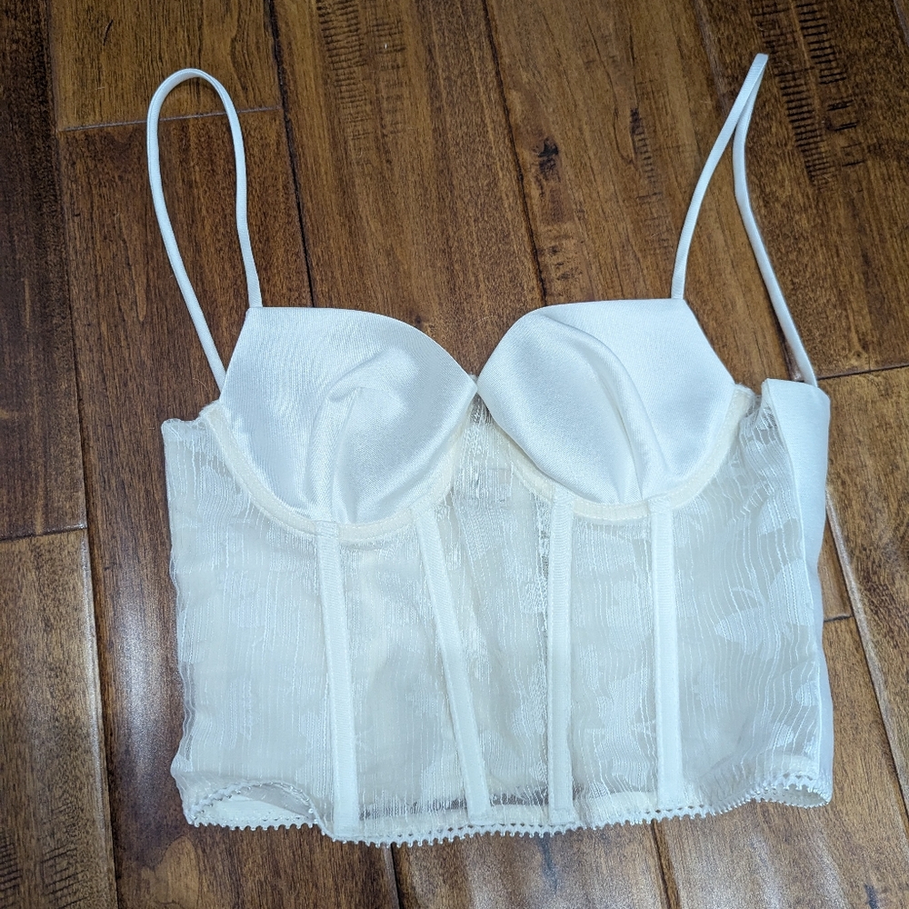 elpis butterfly print corset top